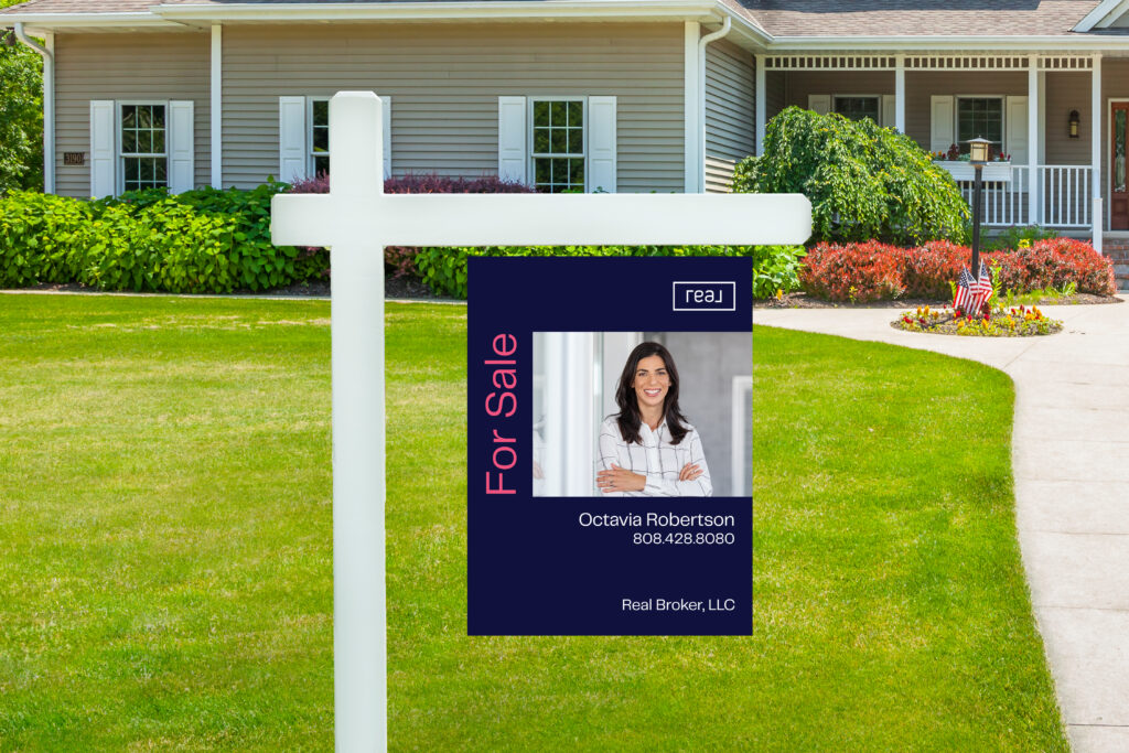 Real | 18x24 For Sale Yard Sign with Photo Option 1
